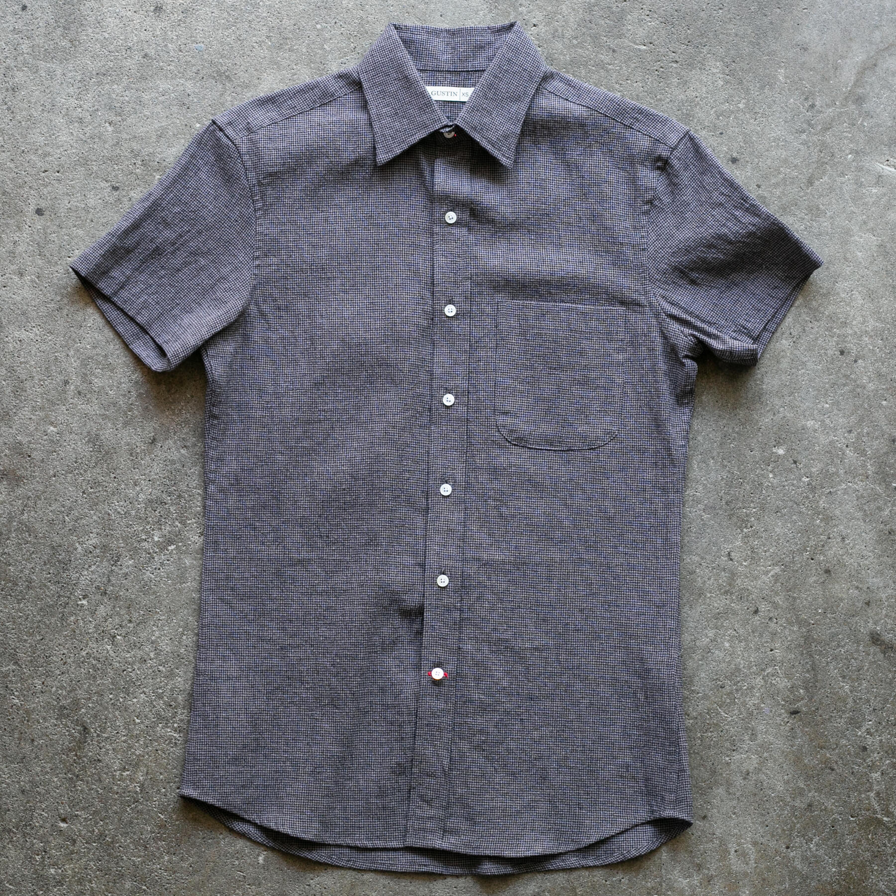 gustin #1358 summer houndstooth shirt - titanium