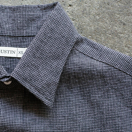 gustin #1358 summer houndstooth shirt - titanium