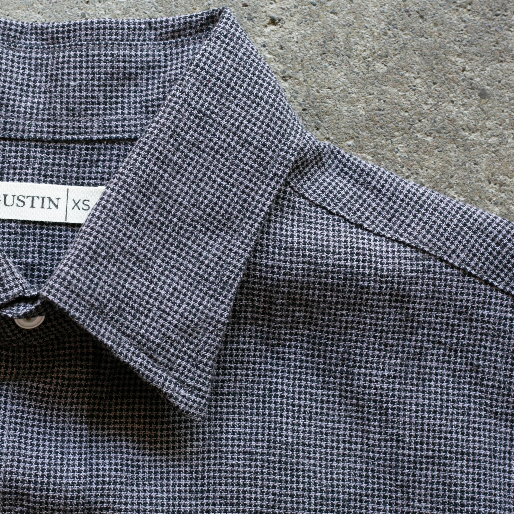 gustin #1358 summer houndstooth shirt - titanium