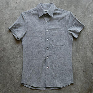 gustin #1359 summer houndstooth shirt - salt & pepper