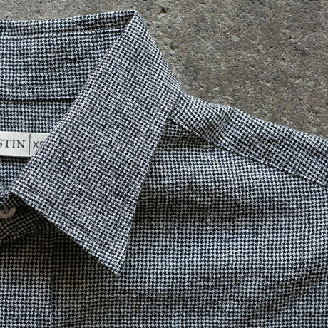 gustin #1359 summer houndstooth shirt - salt & pepper