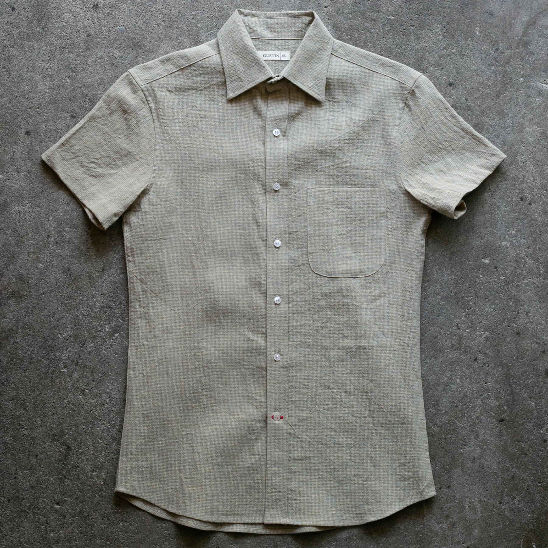gustin #1360 summer houndstooth shirt - moss