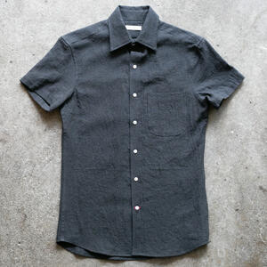 gustin #1361 summer houndstooth shirt - coal