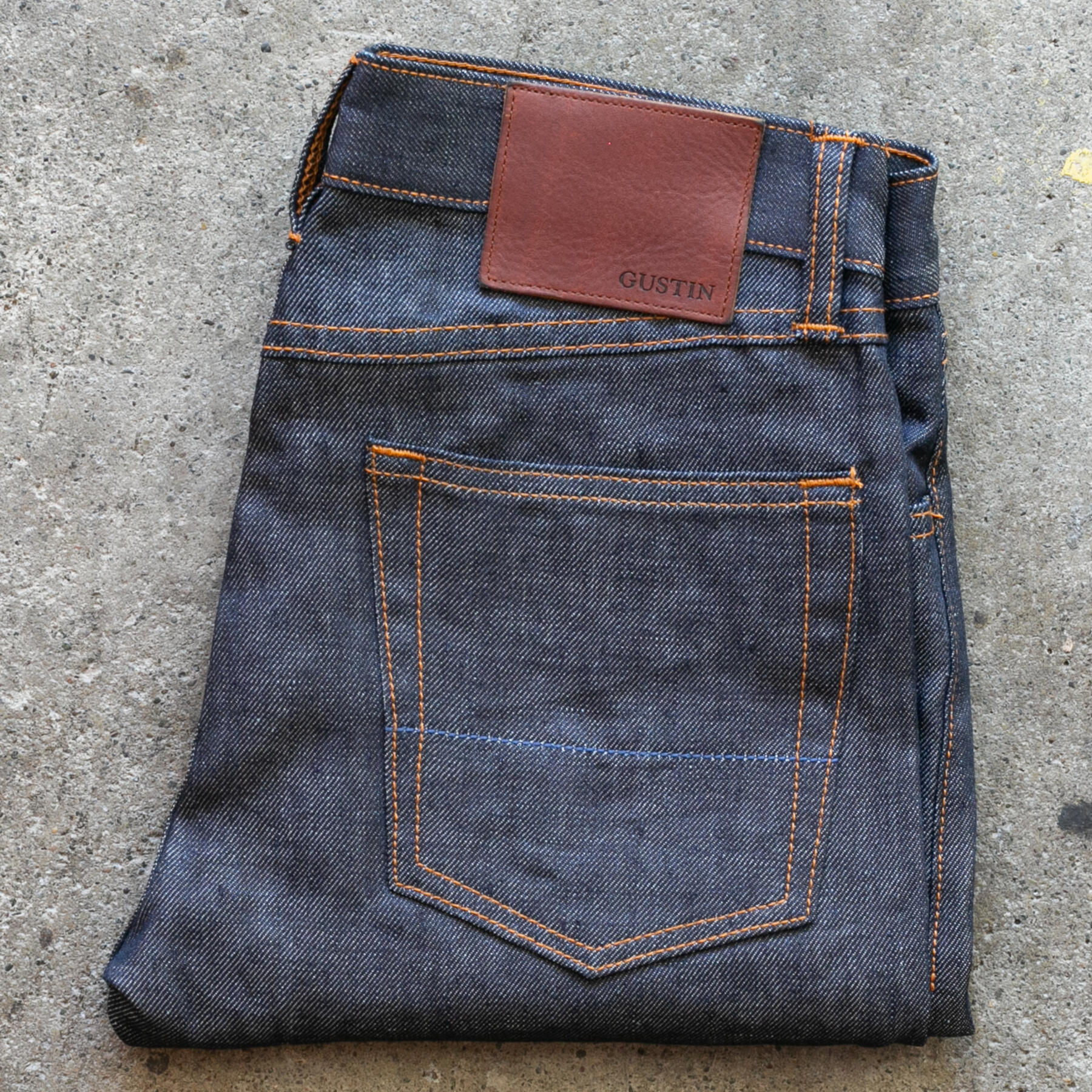 gustin #510 japan heavy linen 100 denim - indigo