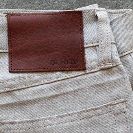 gustin #511 japan heavy linen 100 denim - natural