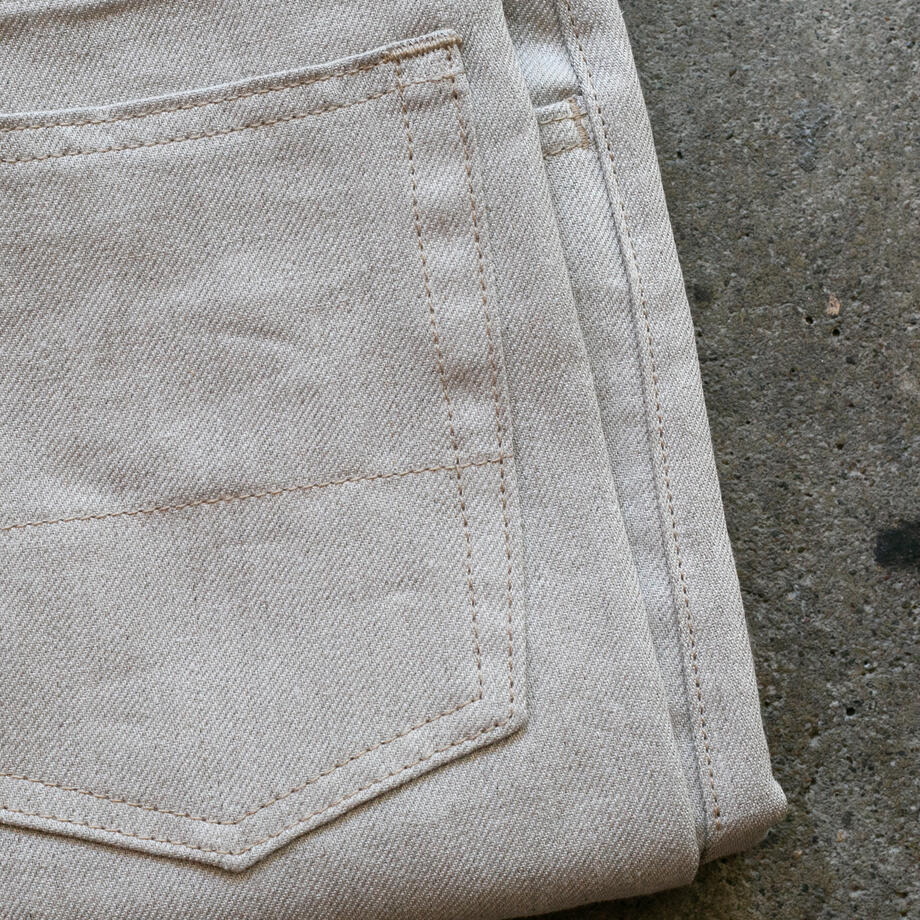 gustin #511 japan heavy linen 100 denim - natural