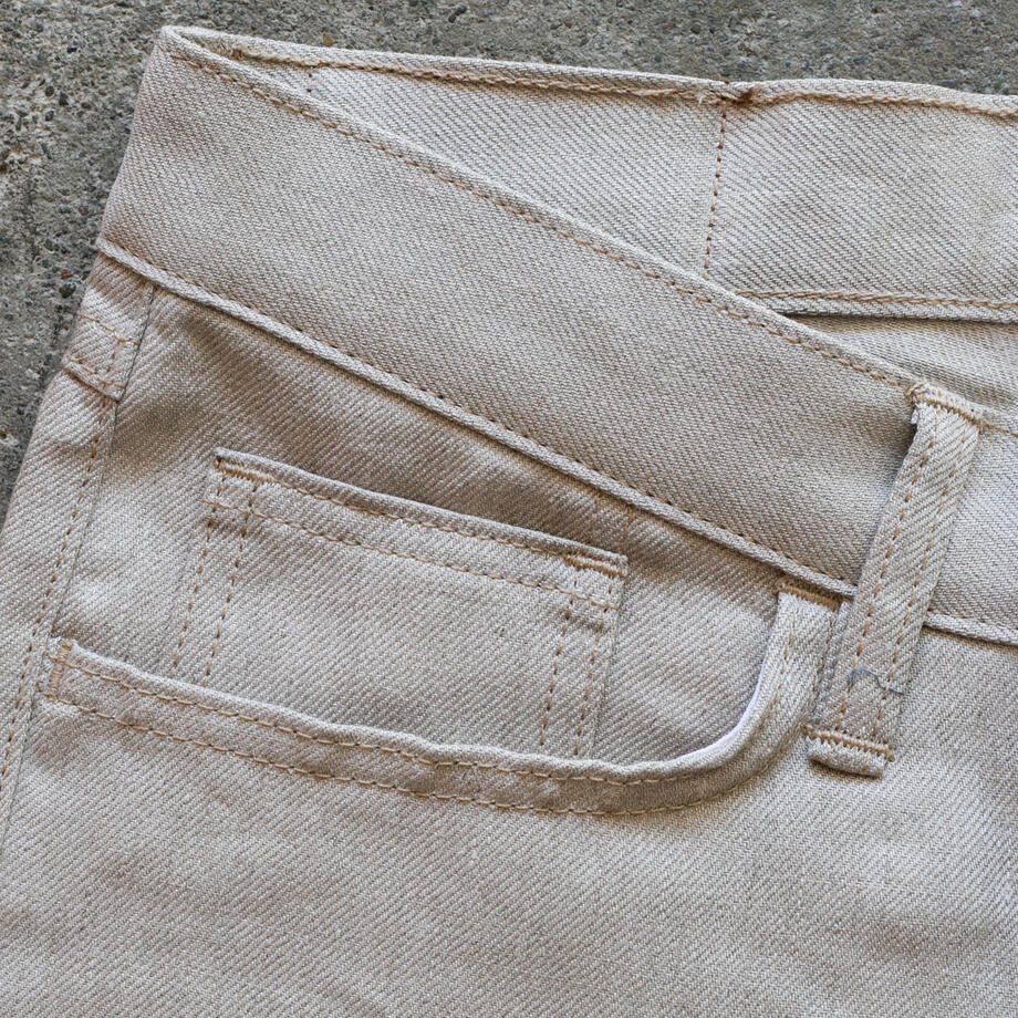 gustin #511 japan heavy linen 100 denim - natural
