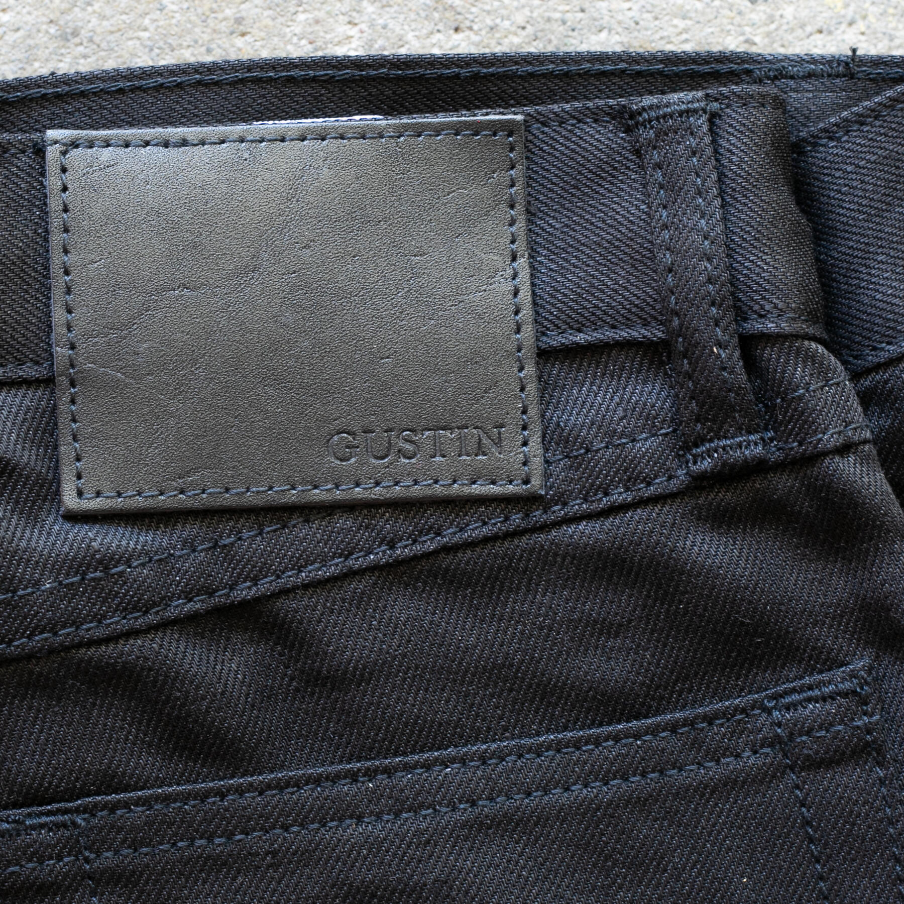 gustin #512 japan heavy linen 100 denim - double black