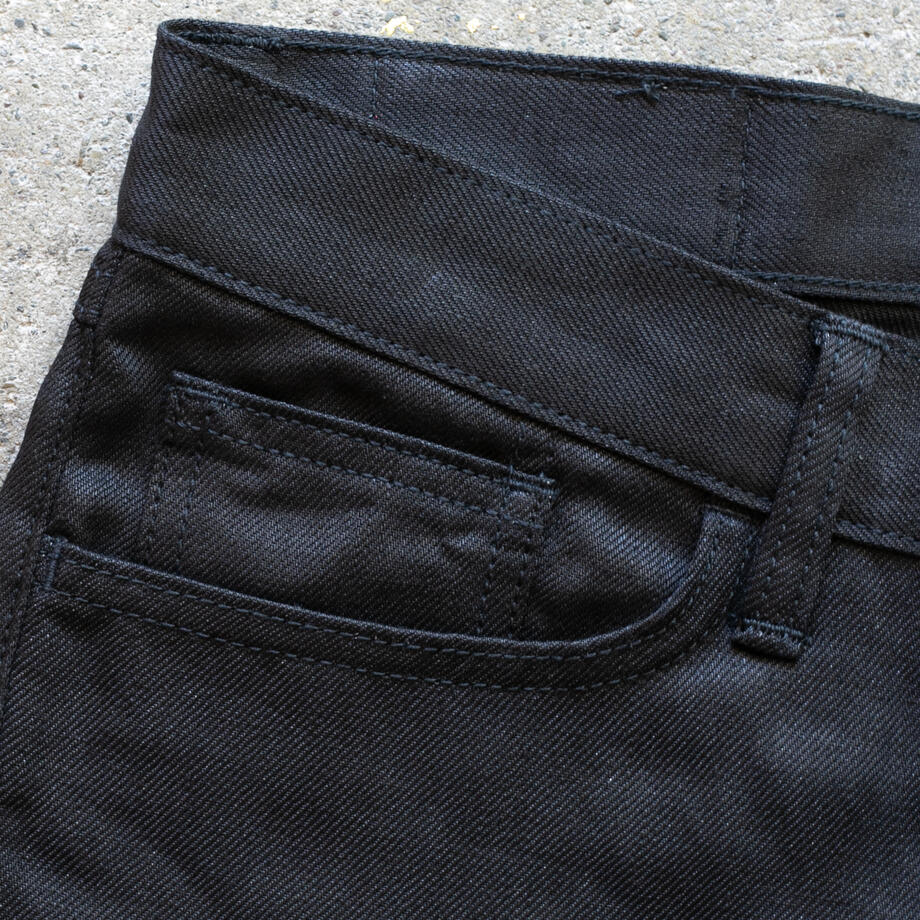 gustin #512 japan heavy linen 100 denim - double black