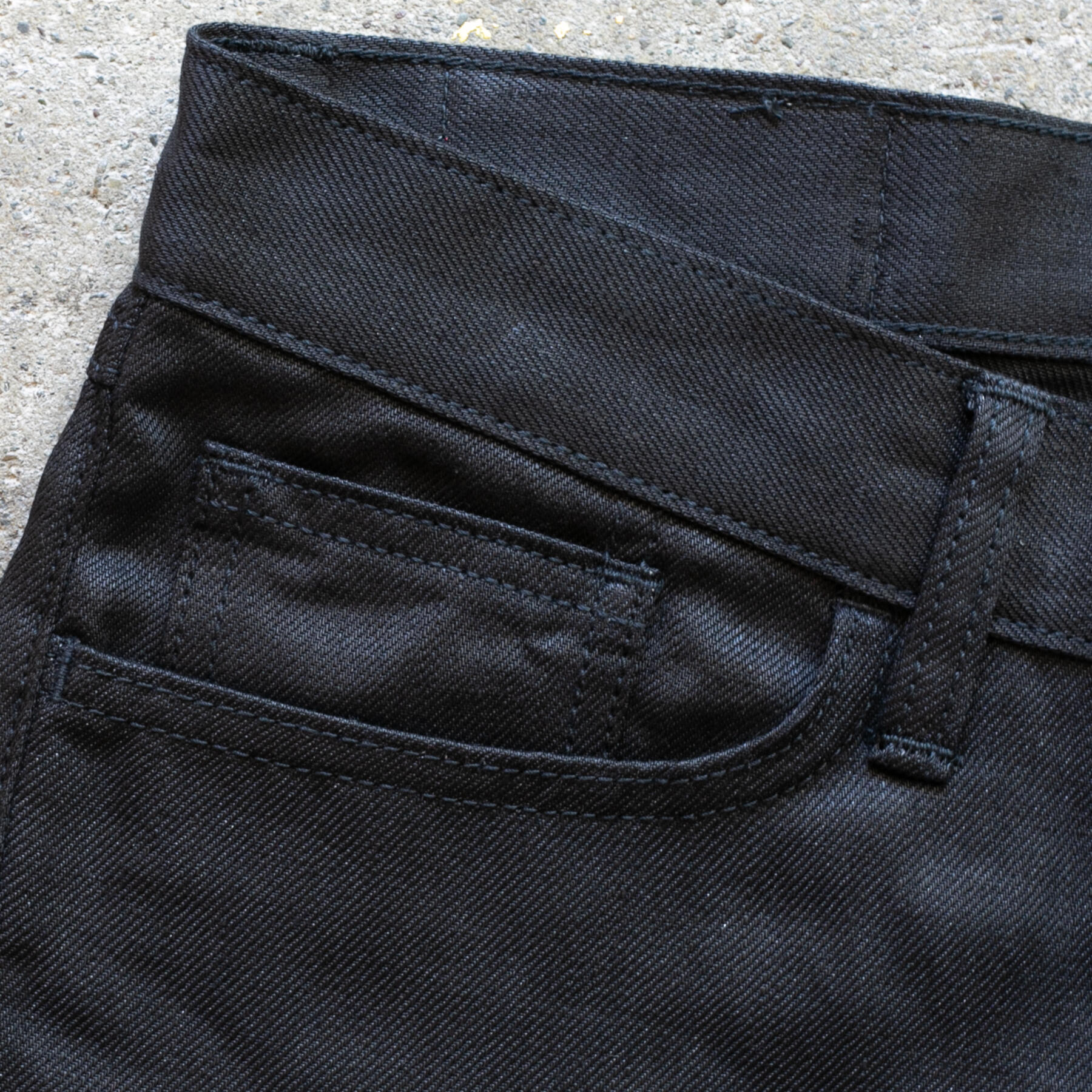 gustin #512 japan heavy linen 100 denim - double black