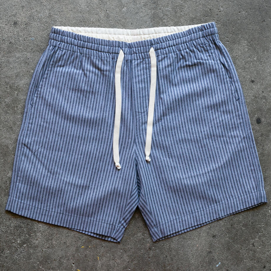 gustin #133 navy x cornflower stripe shorts
