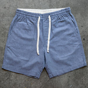 gustin #133 navy x cornflower stripe shorts