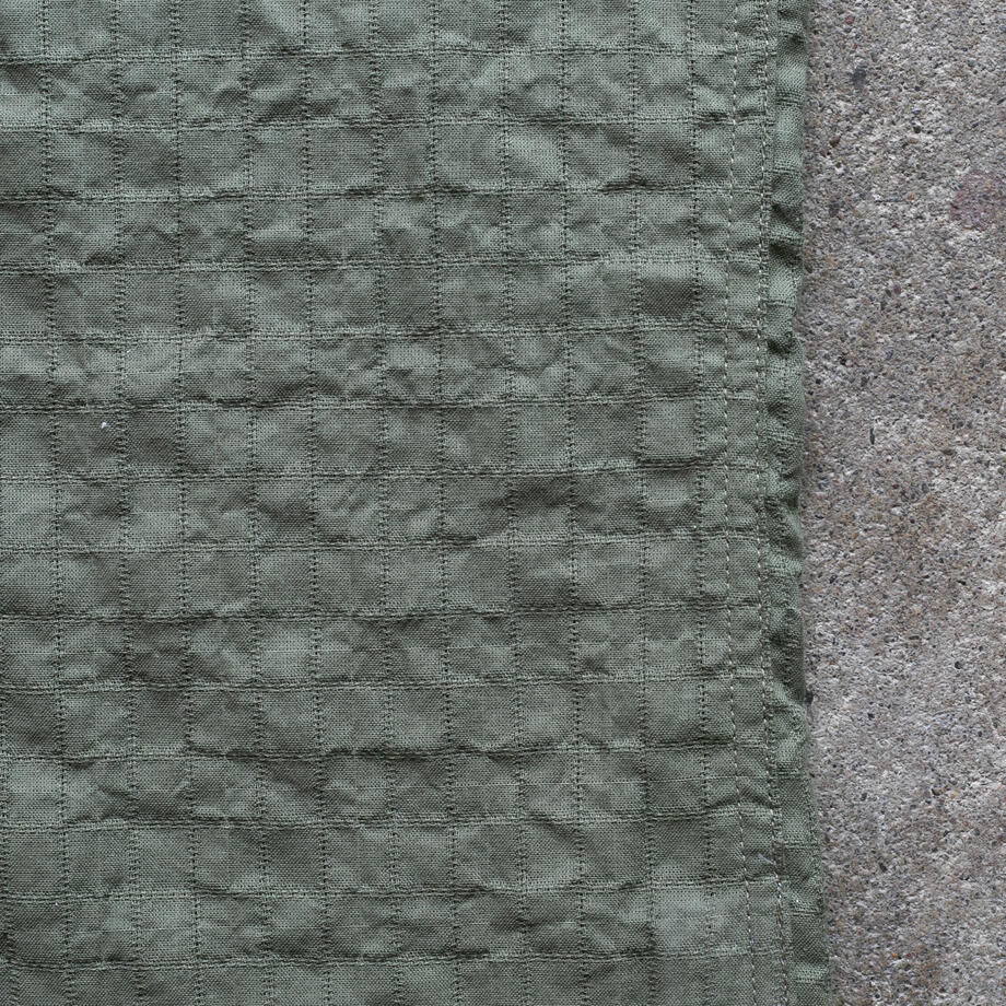 gustin #1362 japan organic dobby grid shirt - army