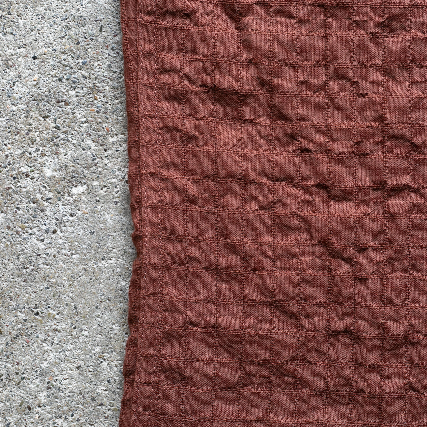 gustin #1364 japan organic dobby grid shirt - oxblood