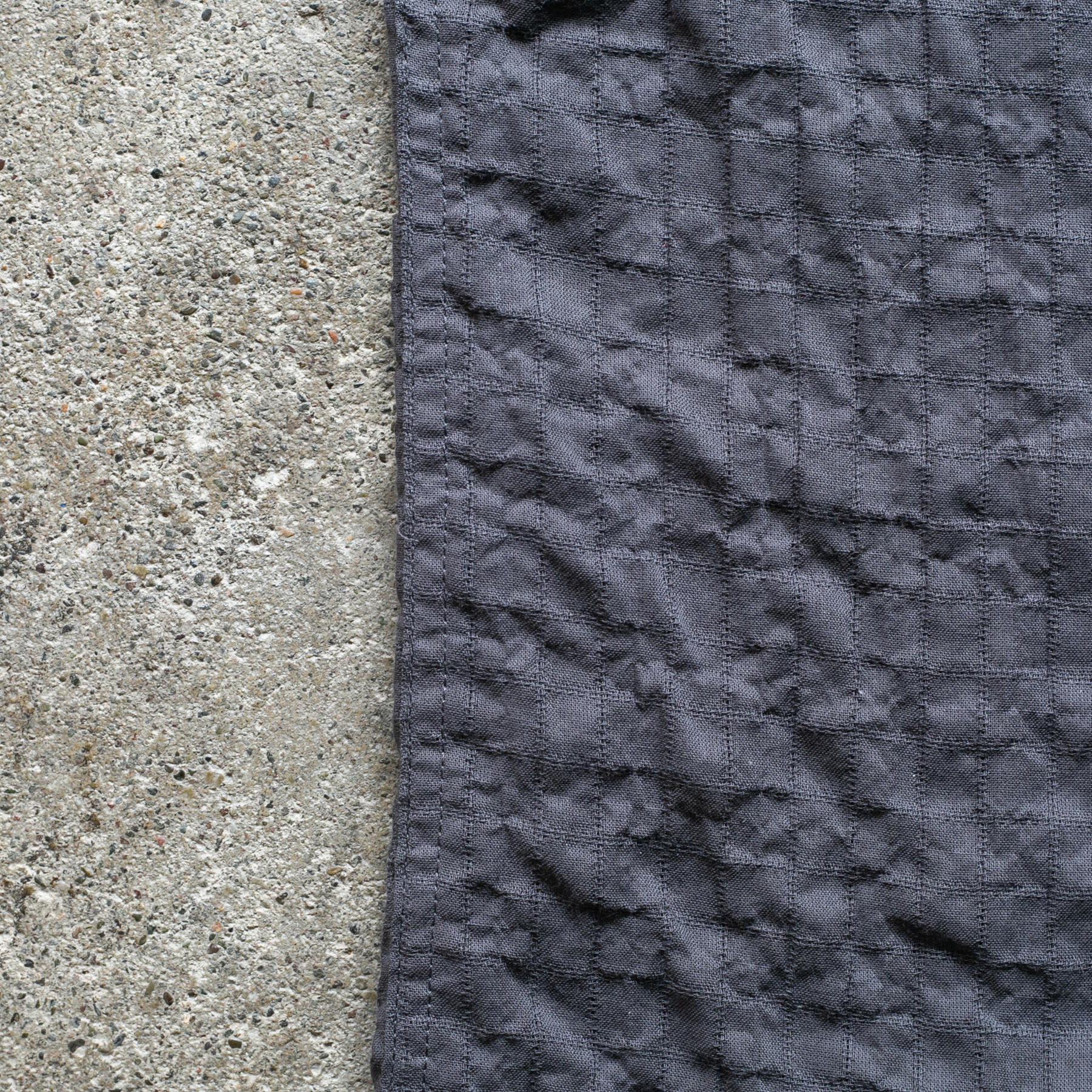 gustin #1365 japan organic dobby grid shirt - graphite