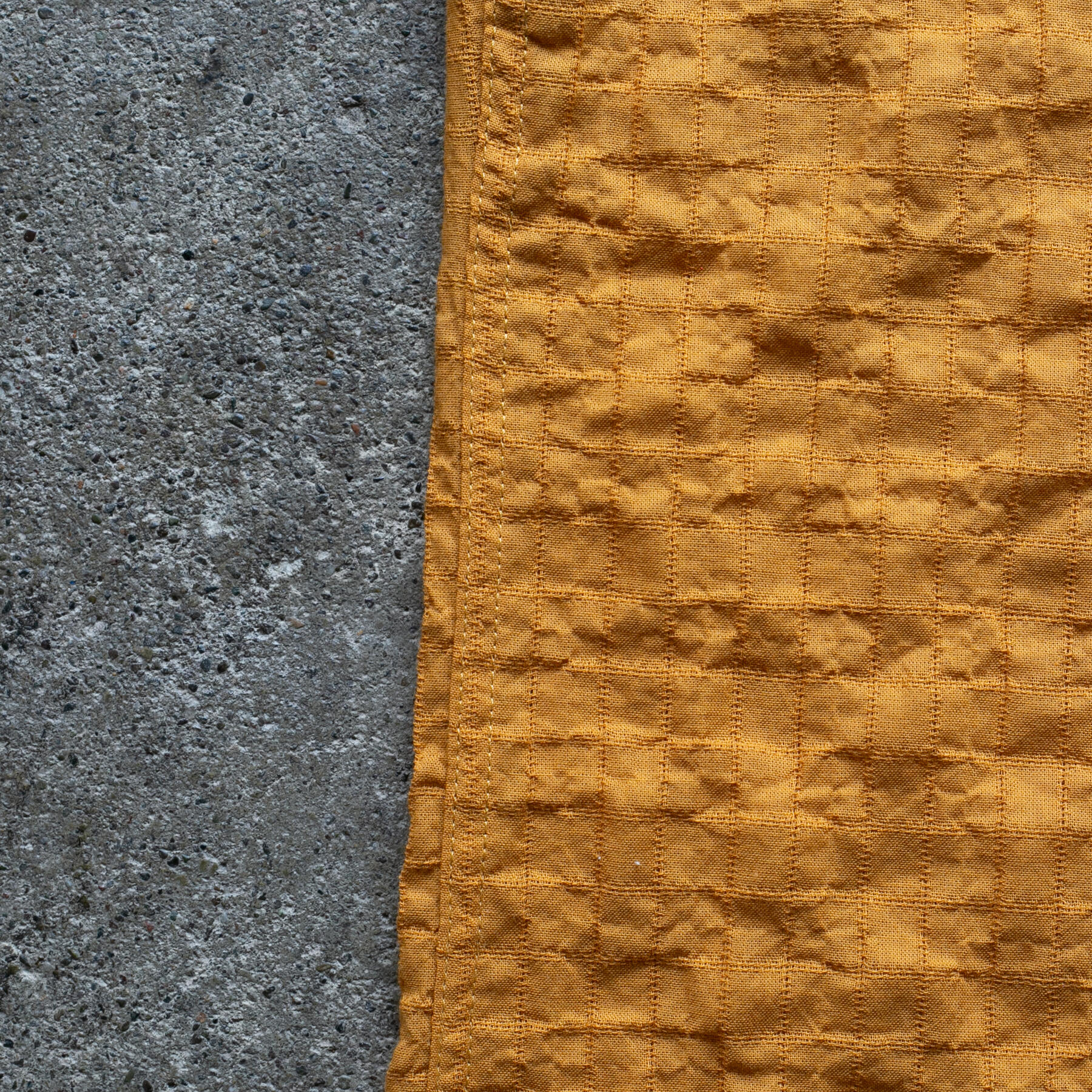 gustin #1366 japan organic dobby grid shirt - saffron
