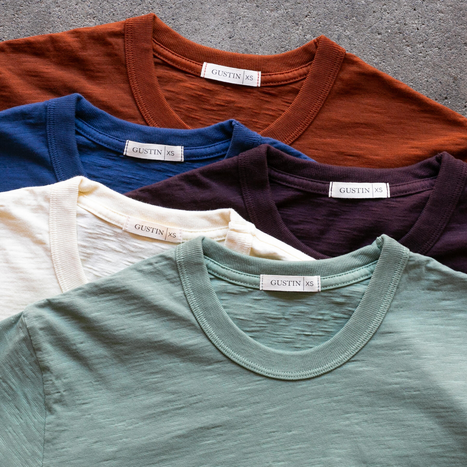 gustin american heavy slub t-shirt 5 pack