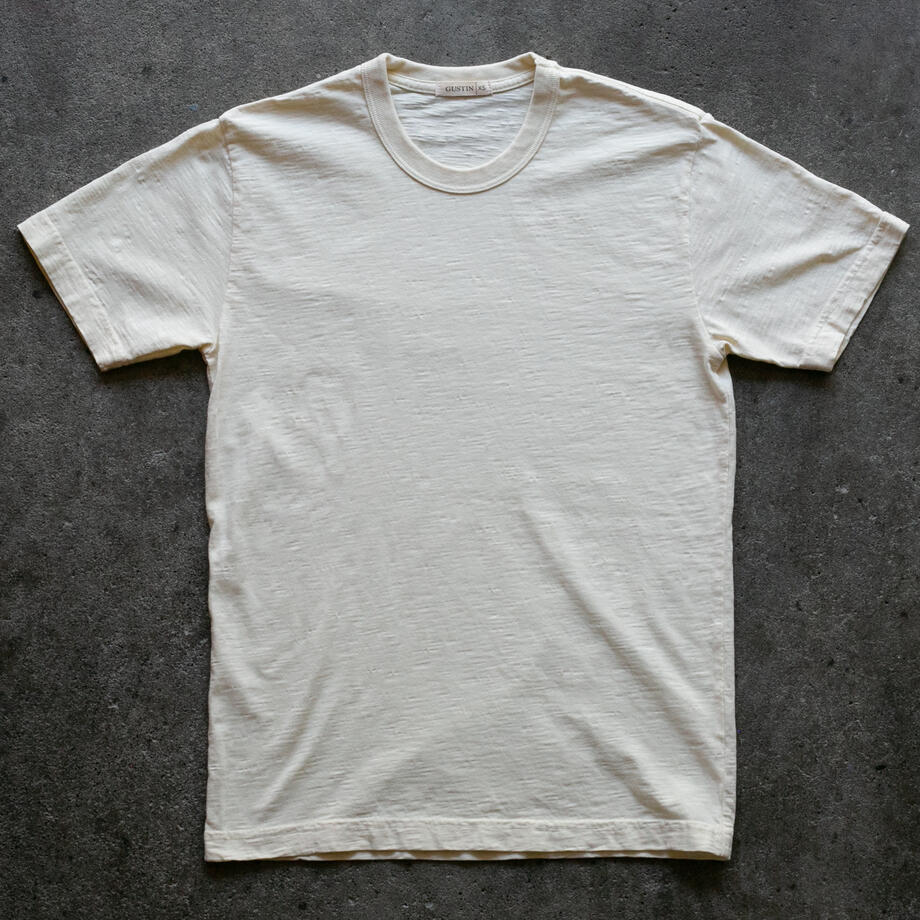 gustin american heavy slub t-shirt - natural