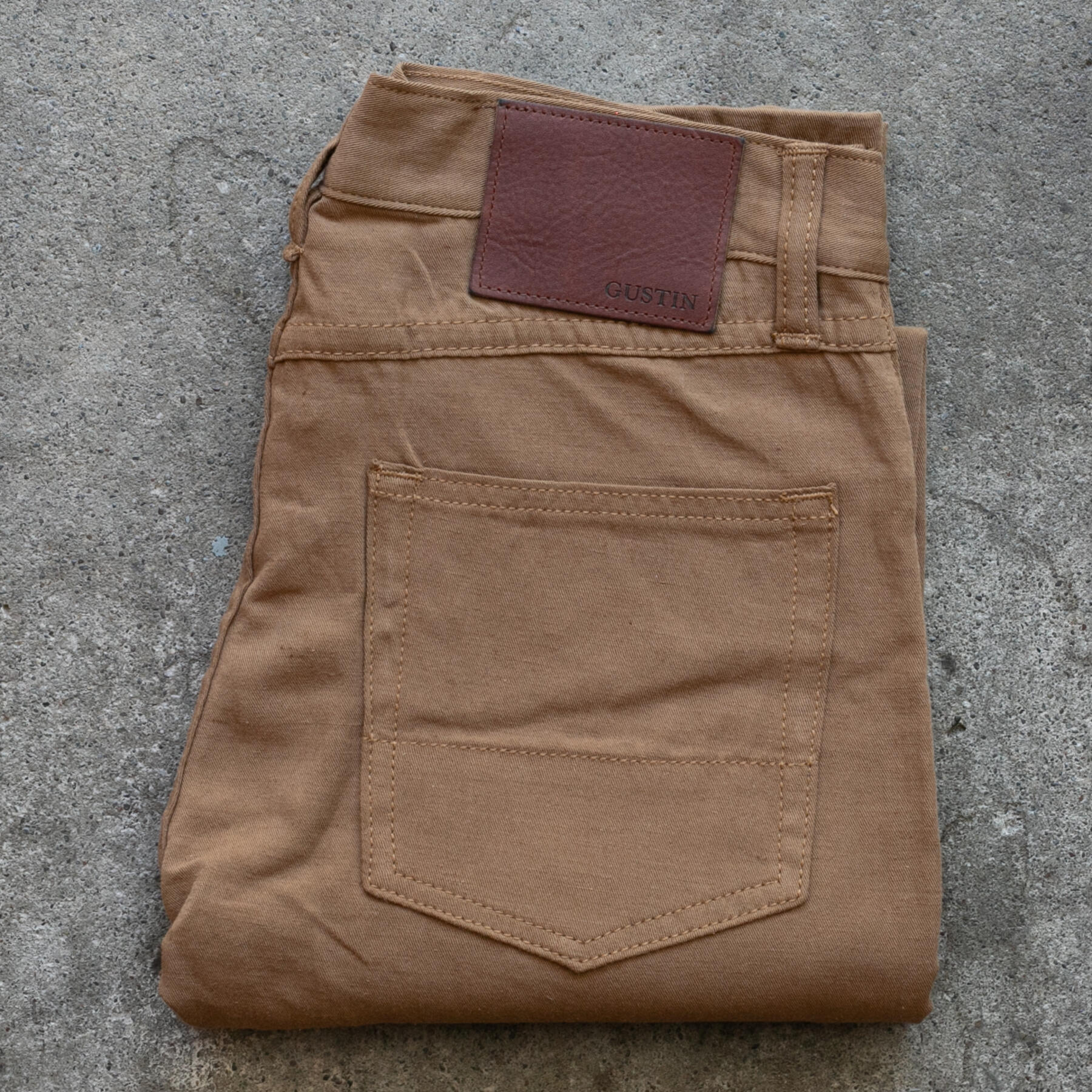 gustin #514 japan hemp gabardine 5 pocket - camel