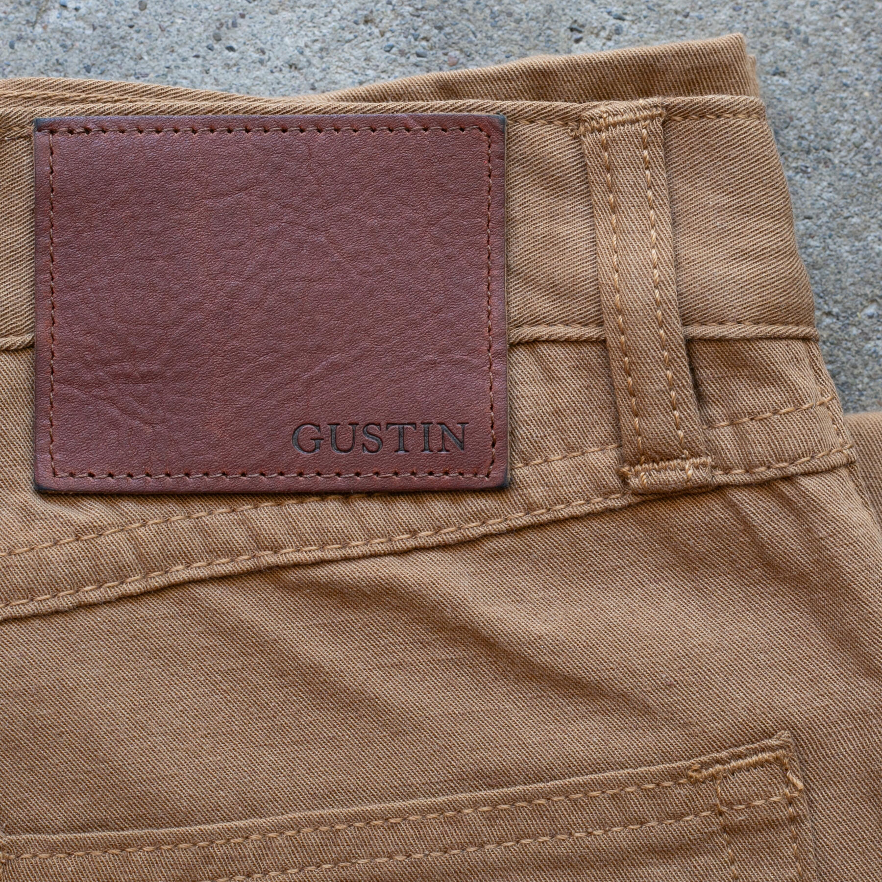 gustin #514 japan hemp gabardine 5 pocket - camel