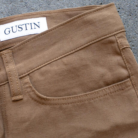 gustin #514 japan hemp gabardine 5 pocket - camel