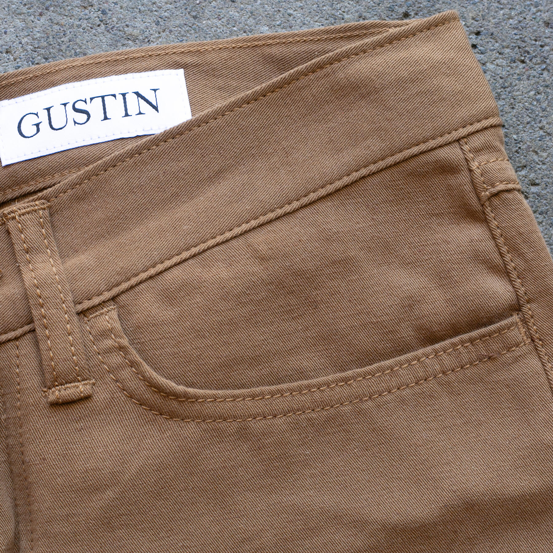 gustin #514 japan hemp gabardine 5 pocket - camel