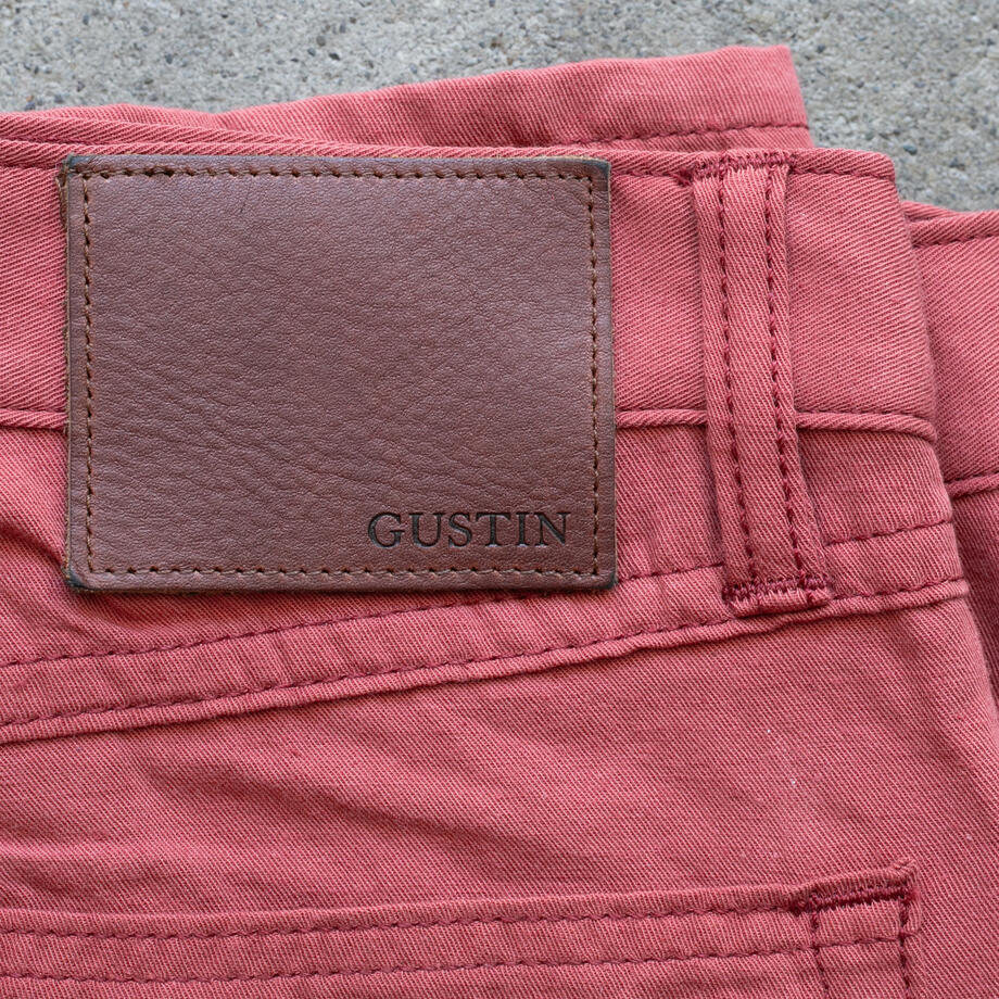gustin #516 japan hemp gabardine 5 pocket - vintage red