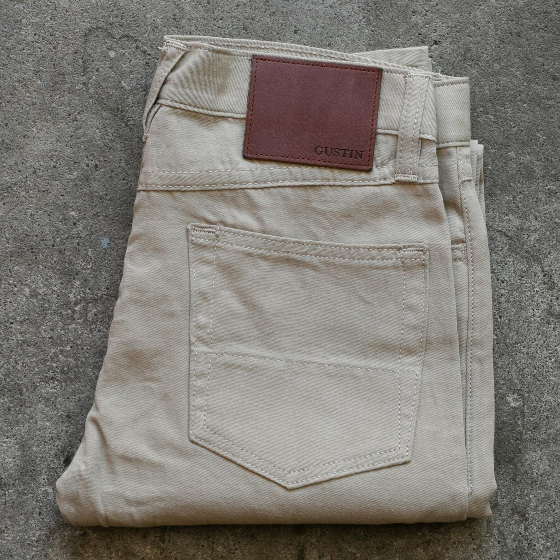 gustin #517 japan hemp gabardine 5 pocket - khaki