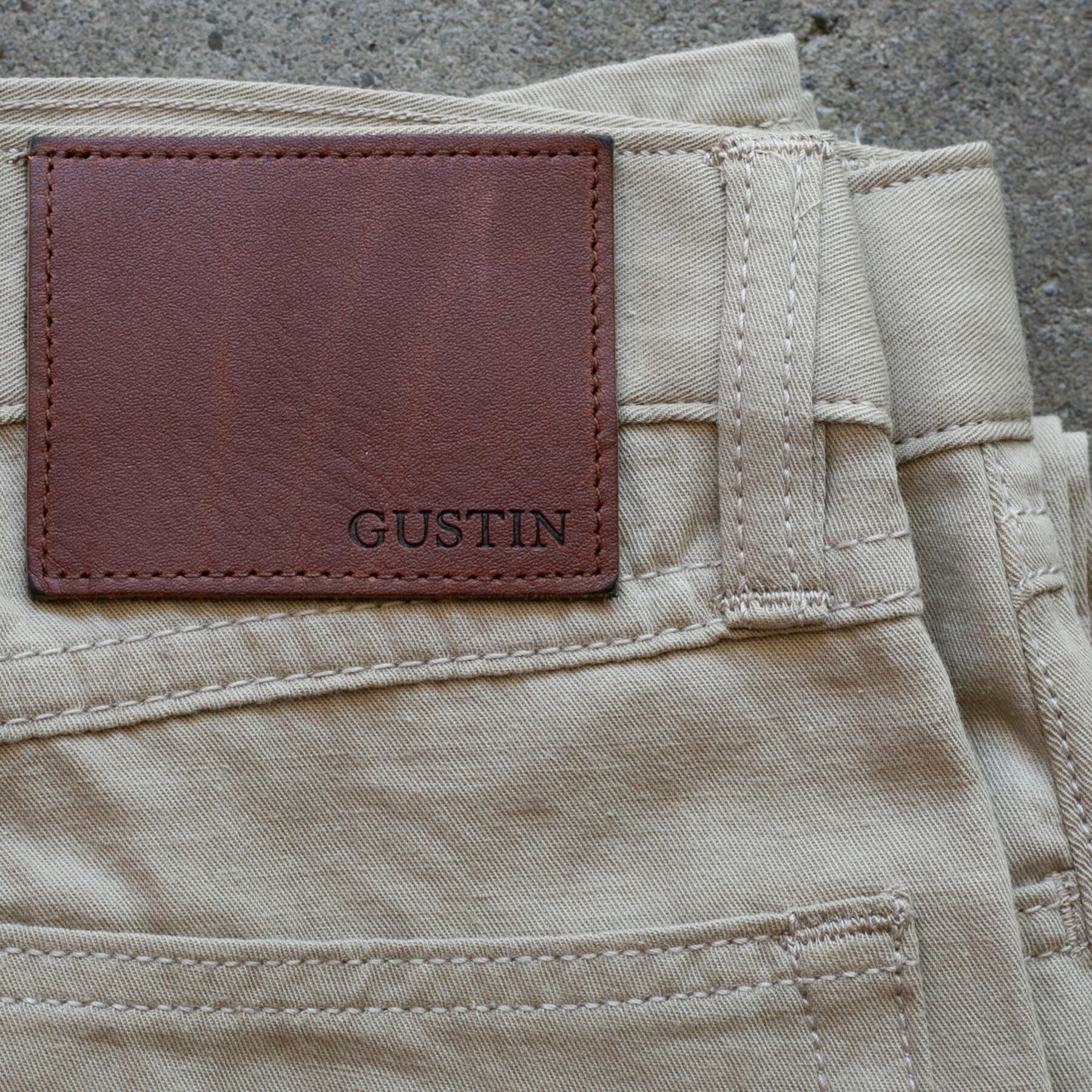 gustin #517 japan hemp gabardine 5 pocket - khaki