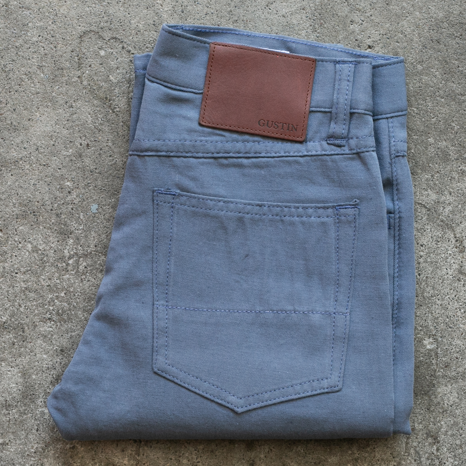パンツ 5 POCKETS DENIM PANTS 518 Japan Hemp Gabardine 5 Pocket - Dusk Blue | Gustin Jeans