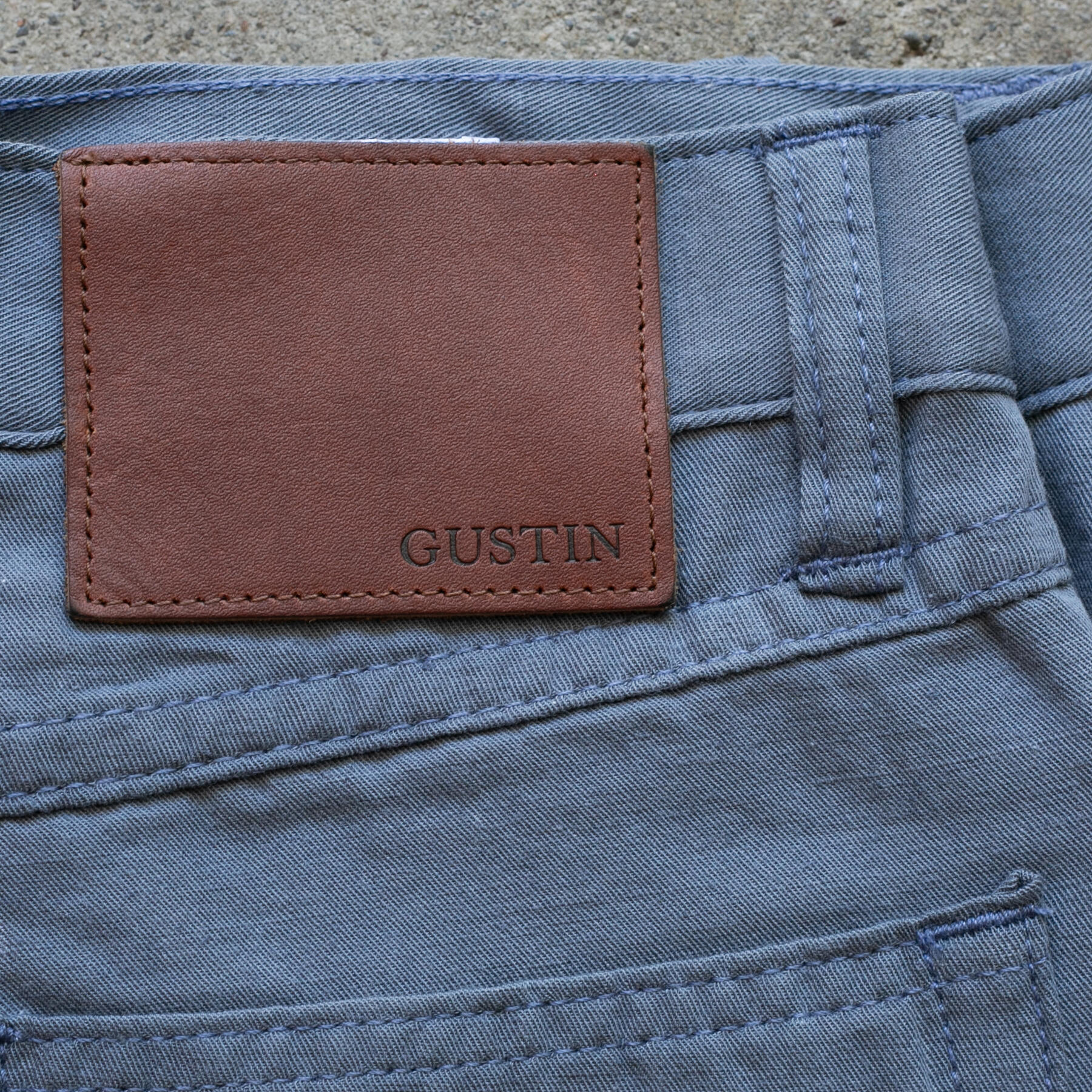 gustin #518 japan hemp gabardine 5 pocket - dusk blue