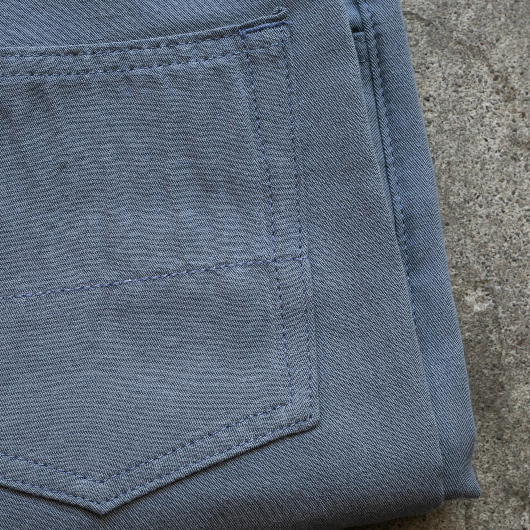 gustin #518 japan hemp gabardine 5 pocket - dusk blue