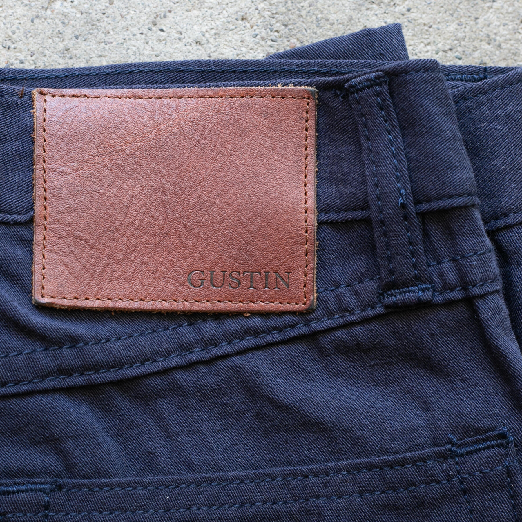 gustin #519 japan hemp gabardine 5 pocket - navy