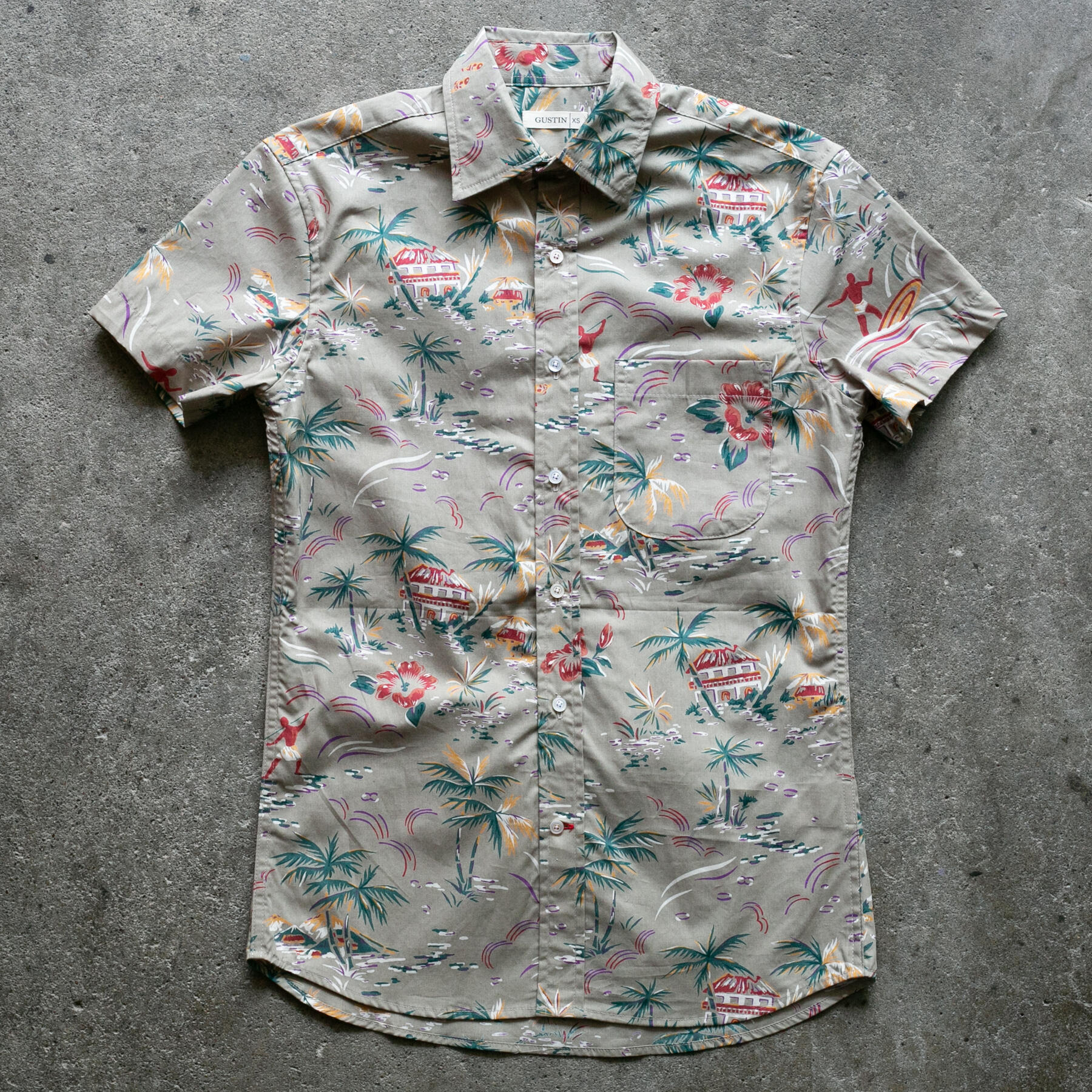 gustin #1367 retro aloha shirt - od