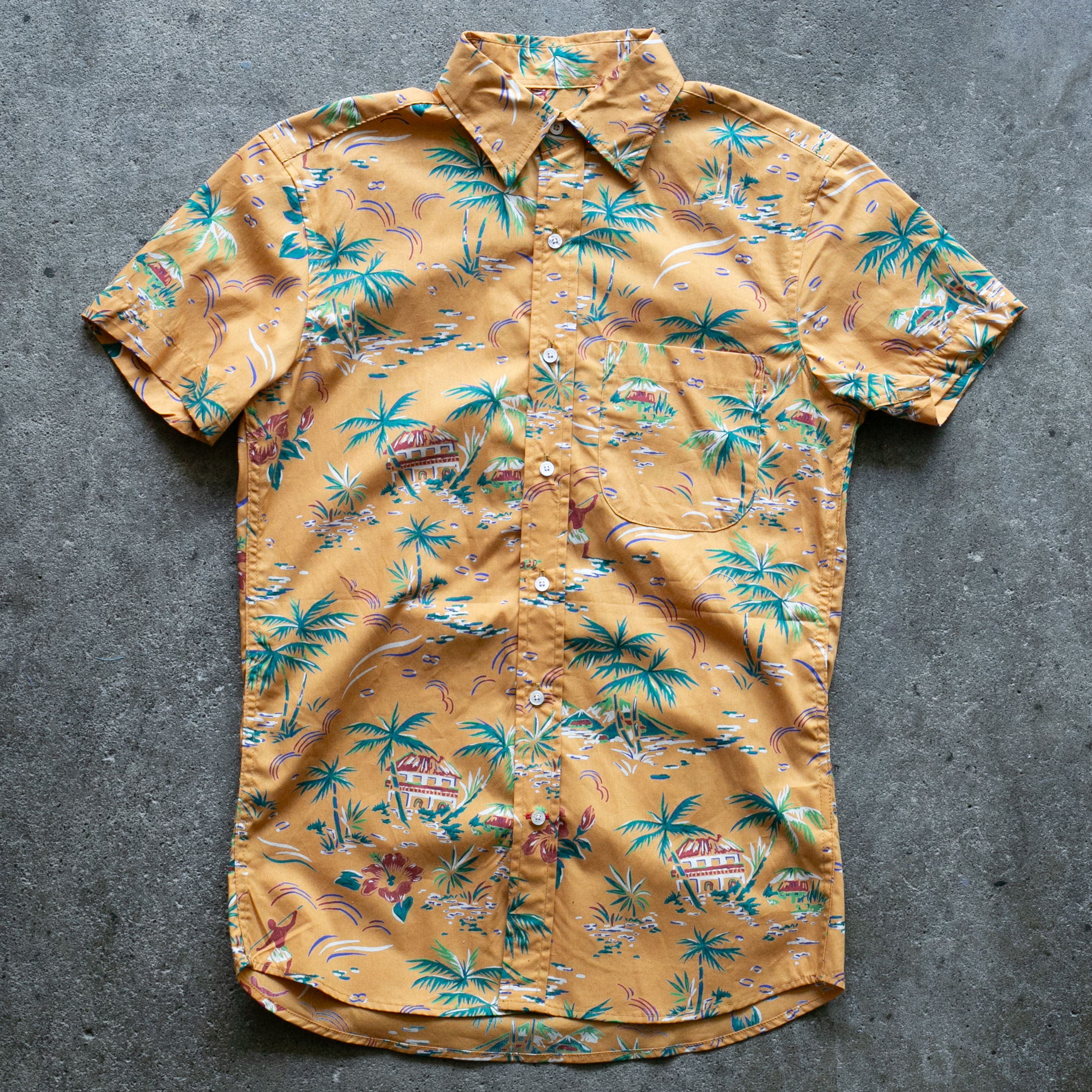 1368 Retro Aloha Shirt - Marigold | Short Sleeve Shirts
