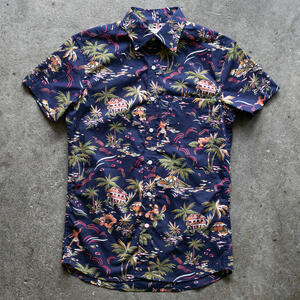 gustin #1369 retro aloha shirt - midnight