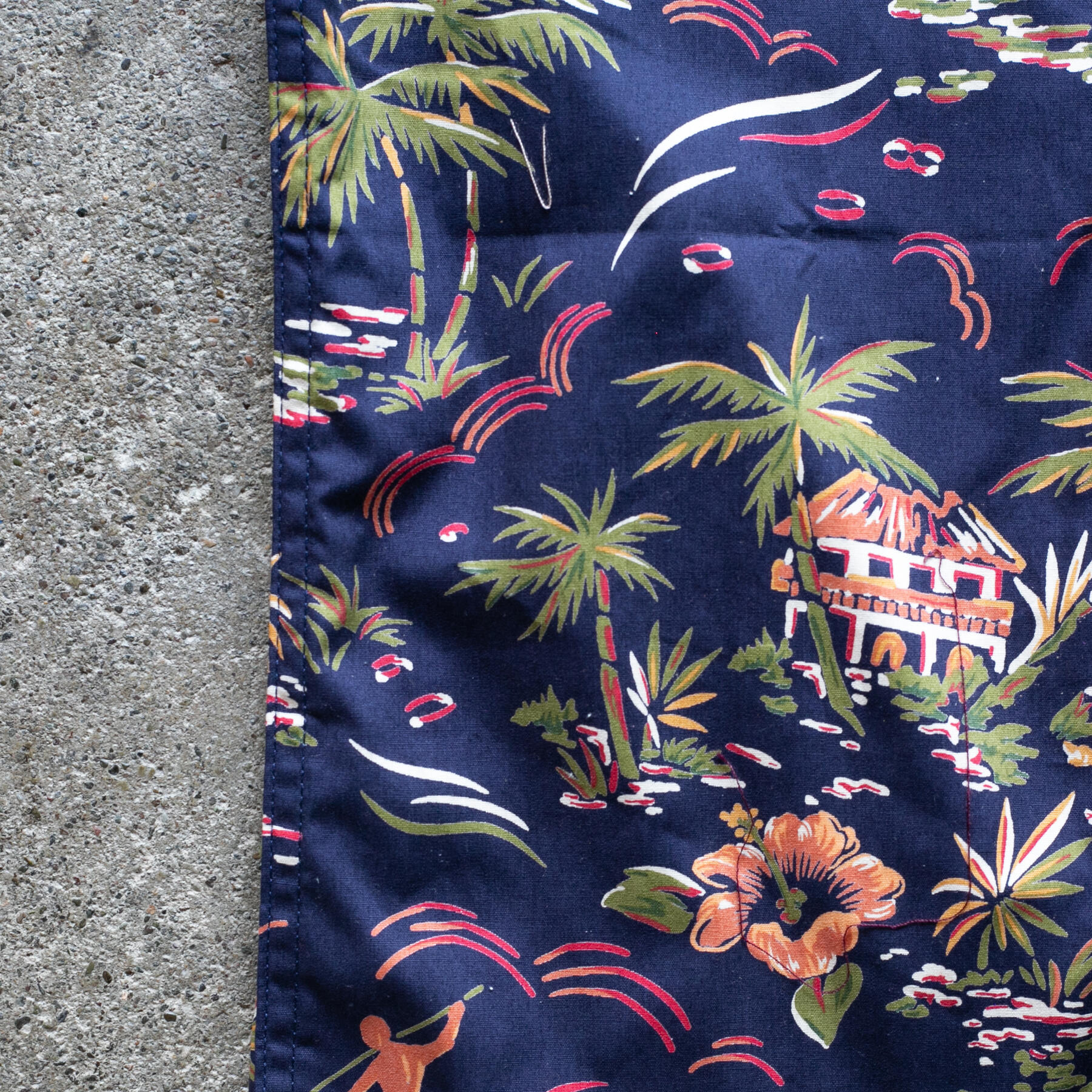 gustin #1369 retro aloha shirt - midnight