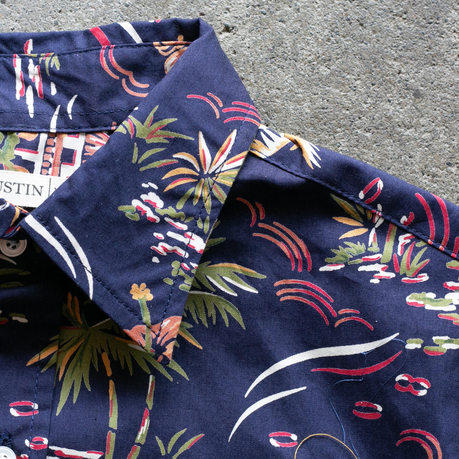 gustin #1369 retro aloha shirt - midnight