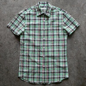 gustin #1371 organic madras shirt - lime