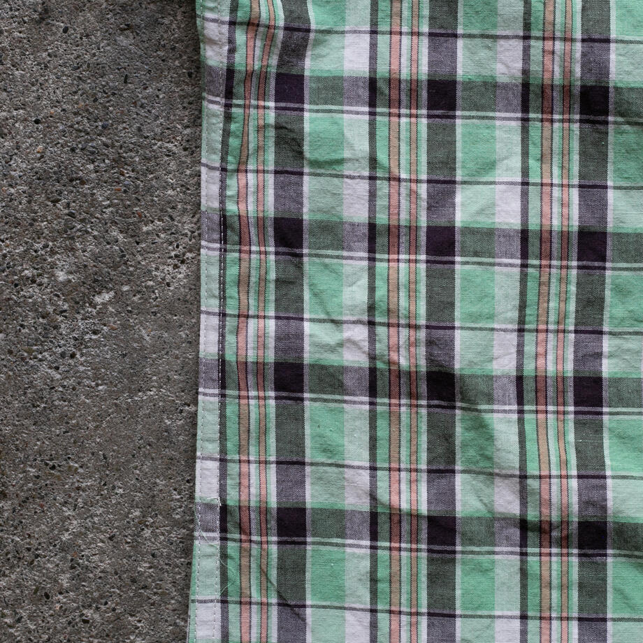 gustin #1371 organic madras shirt - lime