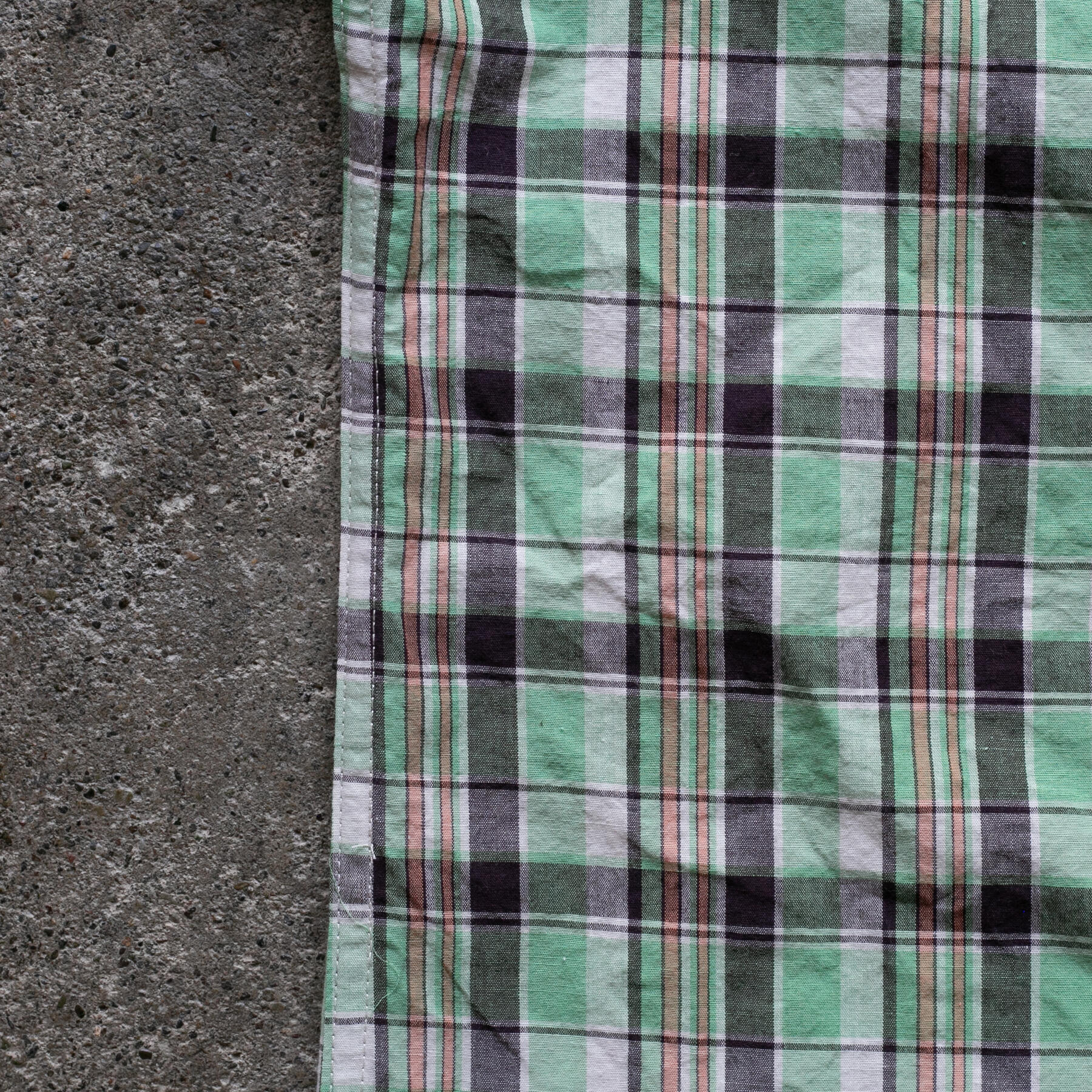 gustin #1371 organic madras shirt - lime