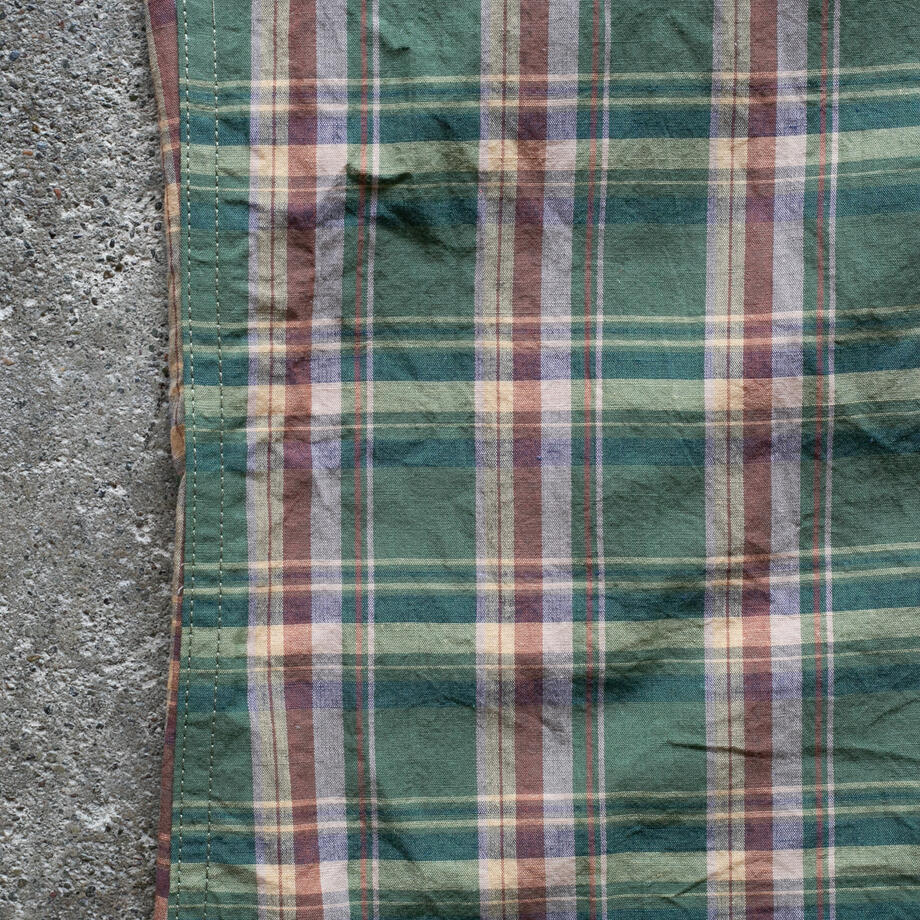 gustin #1373 organic madras shirt - forest