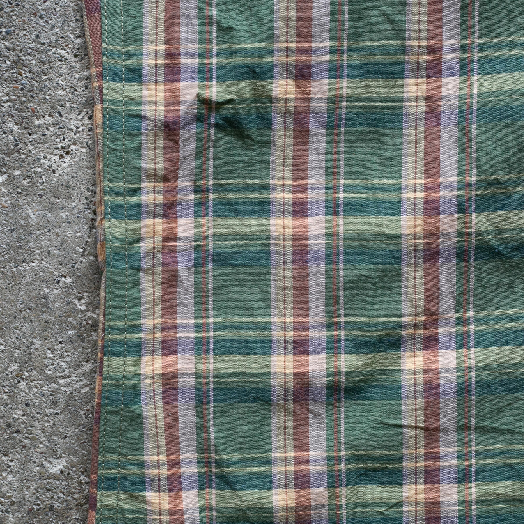 gustin #1373 organic madras shirt - forest