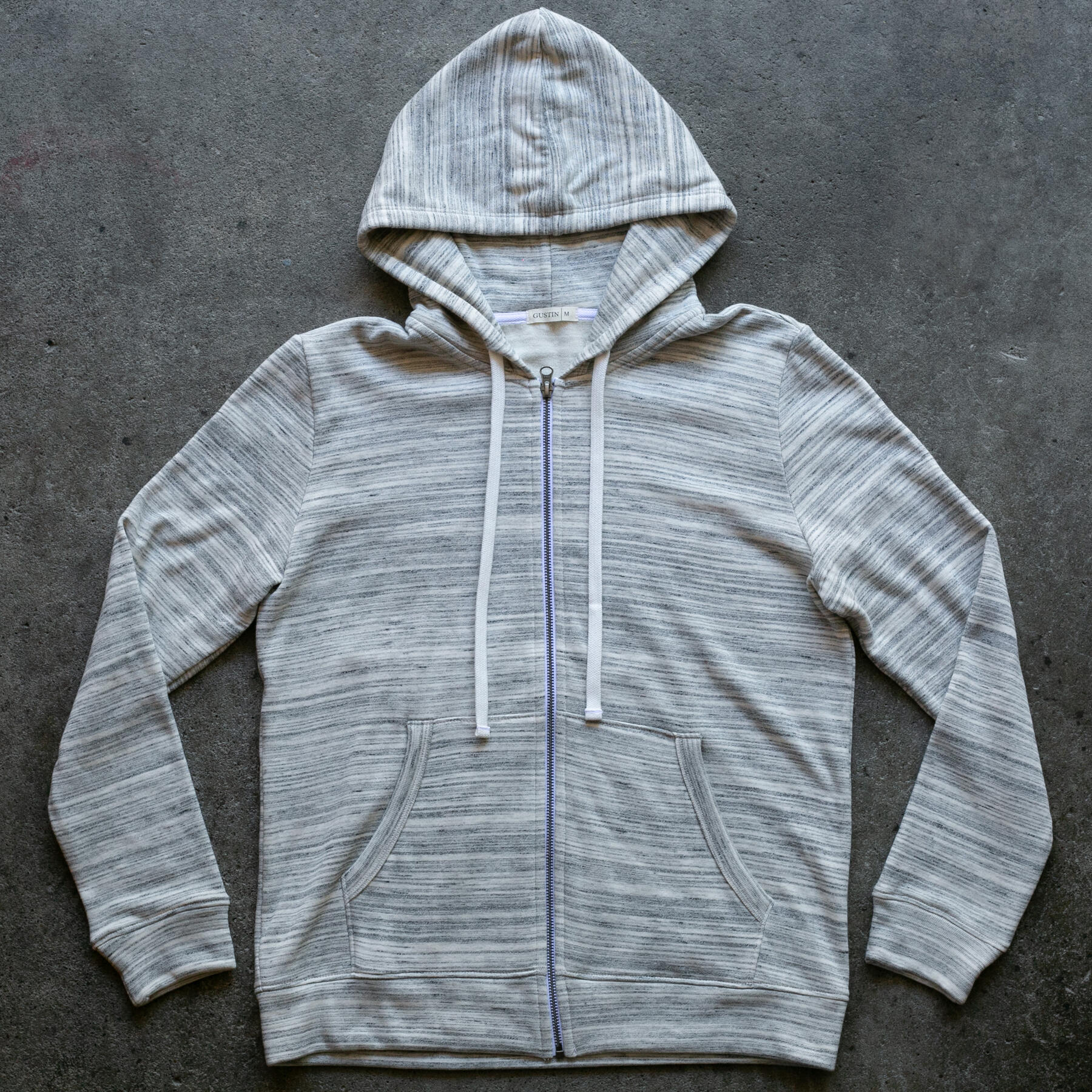 gustin twisted yarn zip hoodie