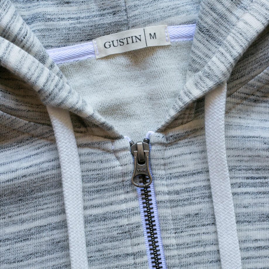 gustin twisted yarn zip hoodie