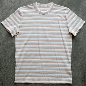 gustin japan heavy retro stripe t-shirt - wheat