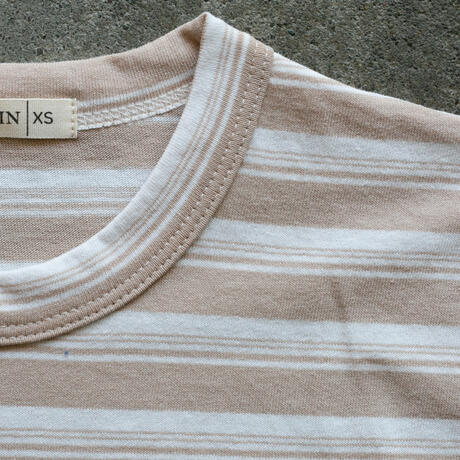 gustin japan heavy retro stripe t-shirt - wheat