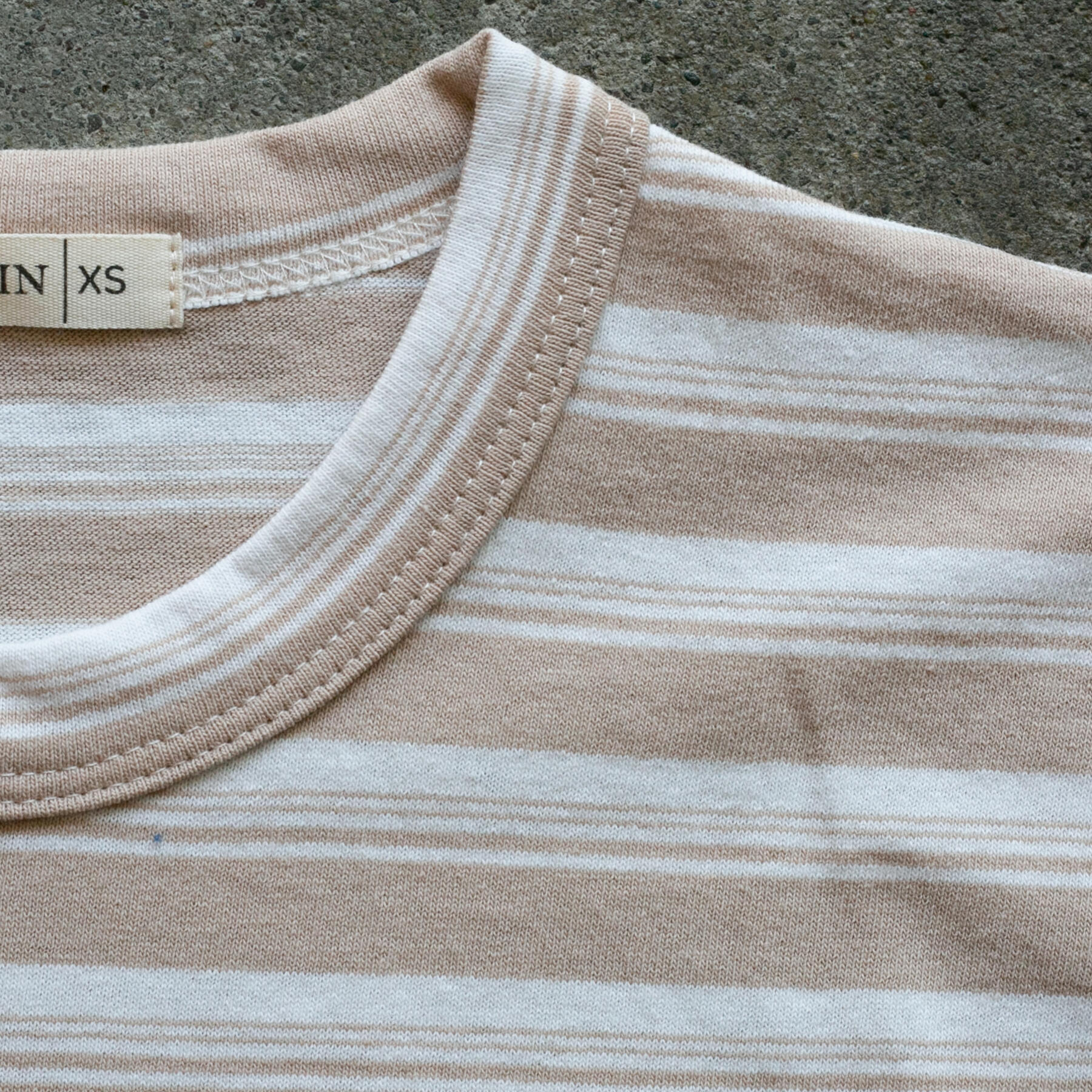 gustin japan heavy retro stripe t-shirt - wheat