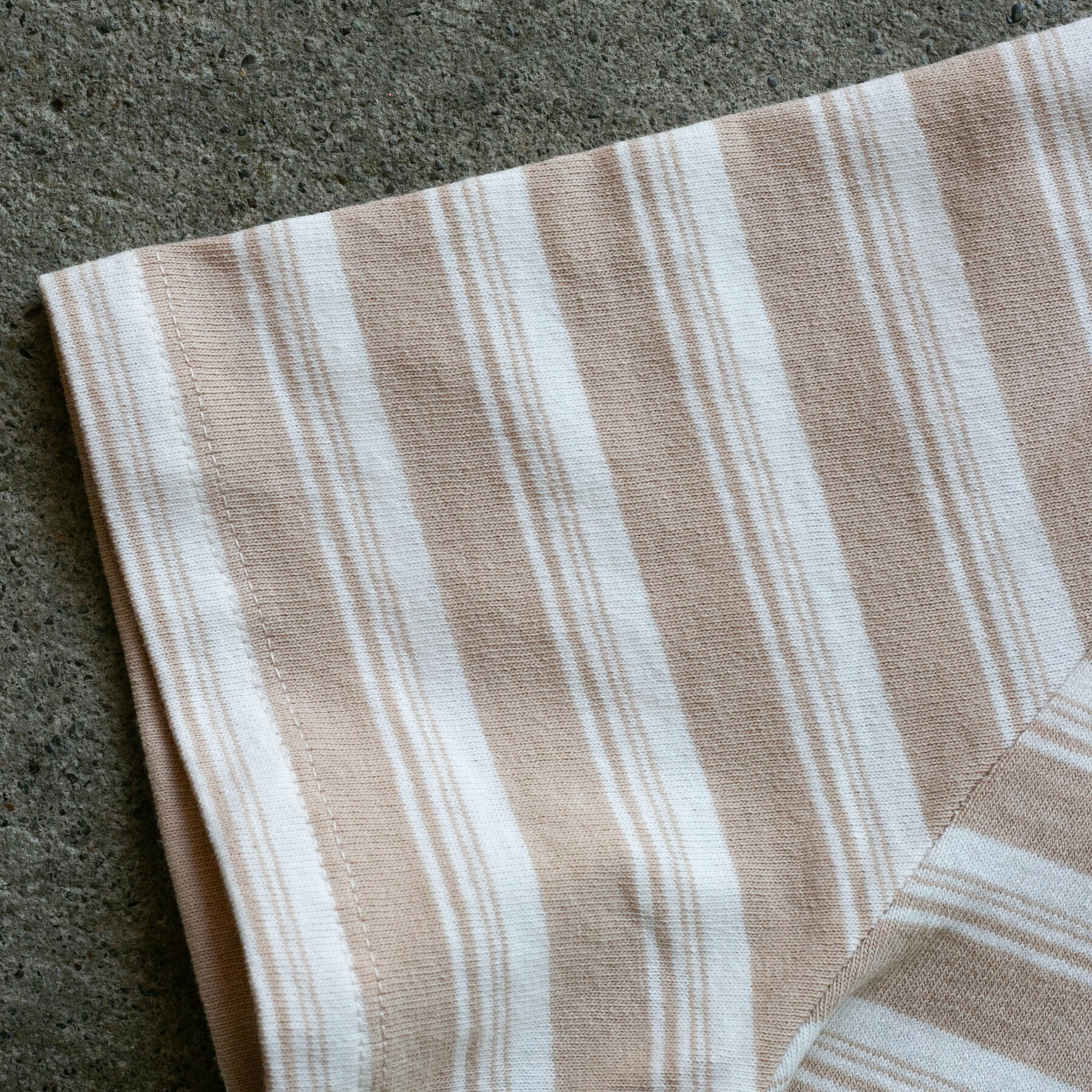 gustin japan heavy retro stripe t-shirt - wheat
