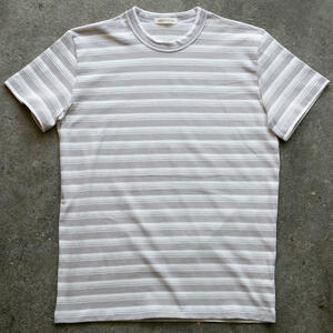 gustin japan heavy retro stripe t-shirt - steel